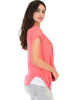 Way Deep Cowl Neck Coral Tunic Top - Side Image