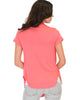 Way Deep Cowl Neck Coral Tunic Top - Back Image