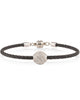 Black Cable Bracelet With White Crystal Ball - Main Image