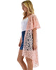 Lyss Loo Women's Simple Pleasure Blush Lace Kimono Cardigan - Lyss Loo