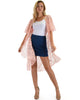 Lyss Loo Women's Simple Pleasure Blush Lace Kimono Cardigan - Lyss Loo