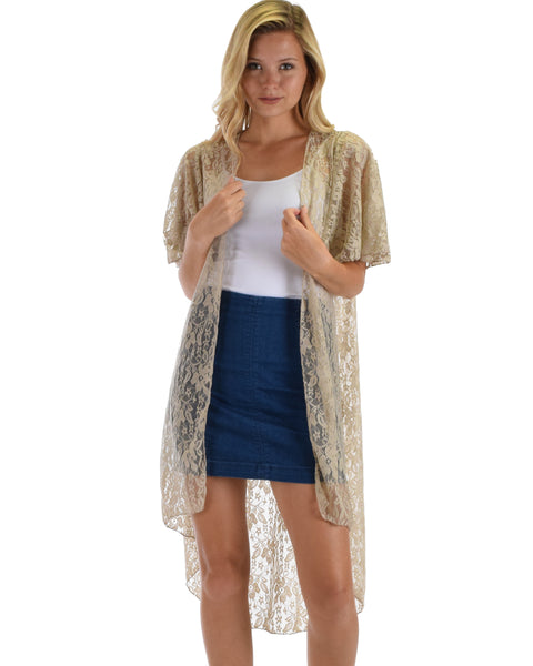 Lyss Loo Women's Simple Pleasure Coco Lace Kimono Cardigan