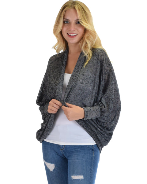 Comin' Up Cozy Grey Long Sleeve Cocoon Cardigan