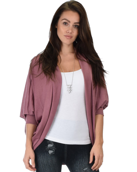 Comin' Up Cozy Marsala Long Sleeve Cocoon Cardigan