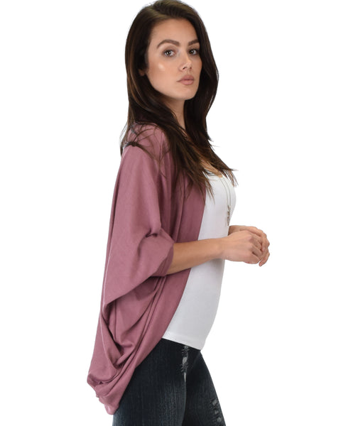 Comin' Up Cozy Marsala Long Sleeve Cocoon Cardigan