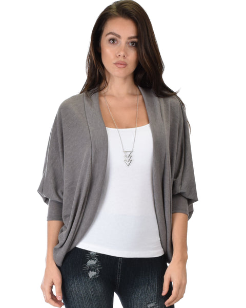 Comin' Up Cozy Taupe Long Sleeve Cocoon Cardigan