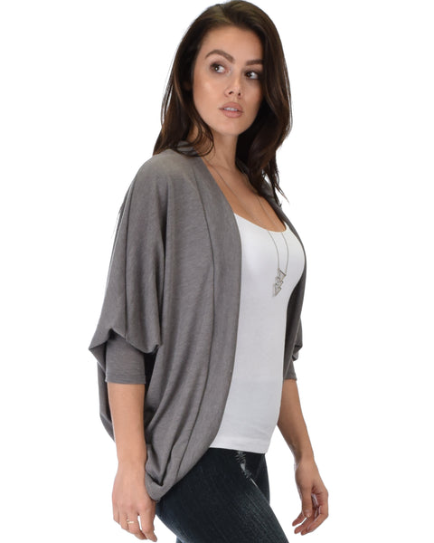 Comin' Up Cozy Taupe Long Sleeve Cocoon Cardigan