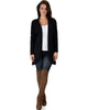 City Sleek Long-Line Black Cardigan - Main Image