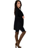 City Sleek Long-Line Black Cardigan - Side Image