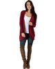 City Sleek Long-Line Burgundy Cardigan - Main Image