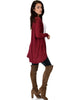 City Sleek Long-Line Burgundy Cardigan - Side Image