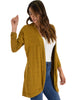 City Sleek Long-Line Mustard Cardigan - Side Image