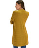 City Sleek Long-Line Mustard Cardigan - Back Image