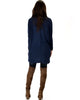 City Sleek Long-Line Navy Cardigan - Back Image