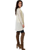 City Sleek Long-Line Ivory Cardigan - Side Image