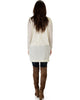 City Sleek Long-Line Ivory Cardigan - Back Image