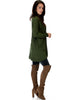 City Sleek Long-Line Olive Cardigan - Side Image