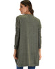 City Sleek Long-Line Olive 2-Tone Cardigan - Back Image