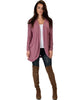 City Sleek Long-Line Marsala Cardigan - Main Image