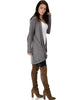 City Sleek Long-Line Taupe Cardigan - Side Image