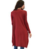 Juniors Graceful Ways Long Burgundy Cardigan - Lyss Loo