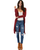 Juniors Graceful Ways Long Burgundy Cardigan - Lyss Loo