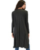 Juniors Graceful Ways Long Charcoal Cardigan - Lyss Loo