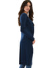 Juniors Graceful Ways Long Navy Cardigan - Lyss Loo