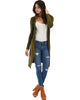 Juniors Graceful Ways Long Olive Cardigan - Lyss Loo