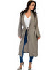 Contemporary Belted Long Line Brown Cardigan Coat - Main Image