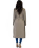 Contemporary Belted Long Line Brown Cardigan Coat - Back Image