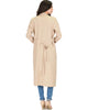 Contemporary Belted Sheer Taupe Spring Cardigan - Back Image