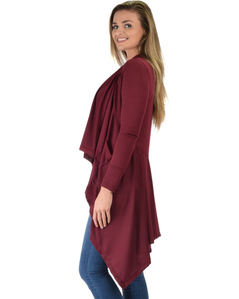 Good Natured Cozy Burgundy Sweater Cardigan