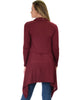 Good Natured Cozy Burgundy Sweater Cardigan - Back Image