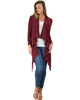 Good Natured Cozy Burgundy Sweater Cardigan - Full Image