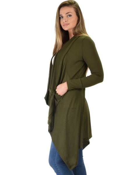 Good Natured Cozy Olive Sweater Cardigan