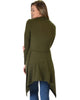 Good Natured Cozy Olive Sweater Cardigan - Back Image