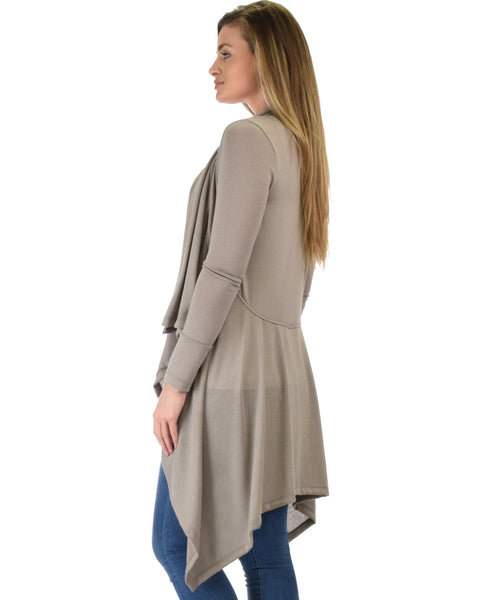 Good Natured Cozy Taupe Sweater Cardigan