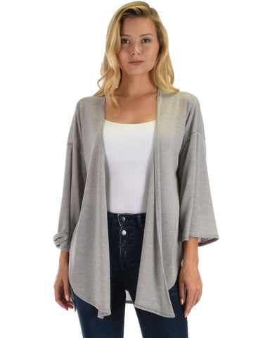 Lyss Loo Graceful Ways Grey Kimono Style Cardigan Top