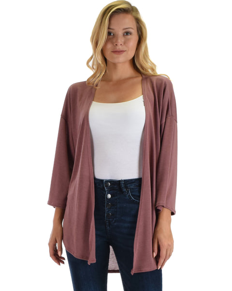 Lyss Loo Graceful Ways Marsala Kimono Style Cardigan Top