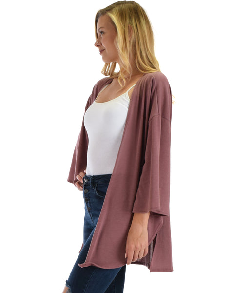 Lyss Loo Graceful Ways Marsala Kimono Style Cardigan Top