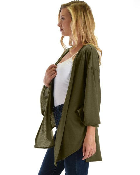 Lyss Loo Graceful Ways Olive Kimono Style Cardigan Top