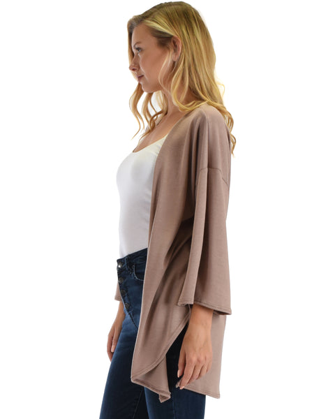 Lyss Loo Graceful Ways Taupe Kimono Style Cardigan Top