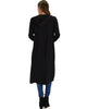 Cover Me Up Long-line Black Hooded Cardigan - Back Image