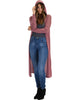 Cover Me Up Long-line Marsala Hooded Cardigan - Main Image