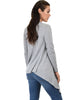 Throw It On Long Sleeve Draped Grey Cardigan - Side Image