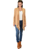 Throw It On Long Sleeve Draped Taupe Cardigan - Full Image