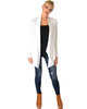 Ribbed Ivory Cardigan Sweater with Suede Elbow Patch - Full Image