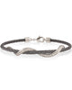 Black Cable Bracelet With Stainless Steel Wave Bar - Main Image