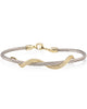 Silver Cable Bracelet With Gold Stainless Steel Wave Bar - Main Image